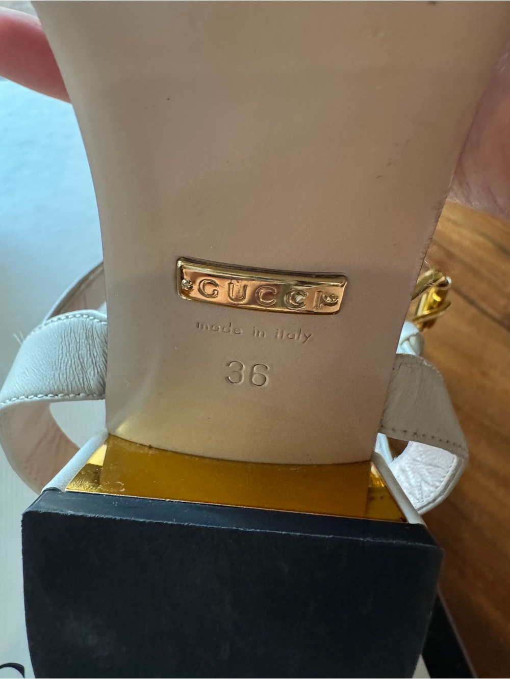 Gucci Baby Horsebit Leather Low Block Heel Sandal 36 - Picture 6 of 8